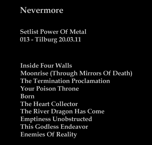 Setlist-Nevermore-20-03-11