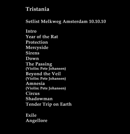 Setlist-Tristania-10-10-10