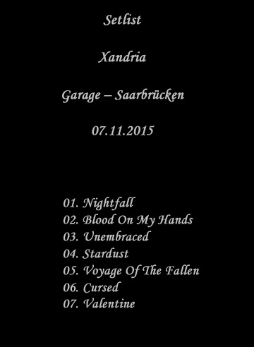 Setlist-Xandria-Saarbruecken-07-11-15